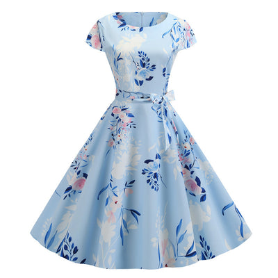 Fashion Printed Big Swing Dress