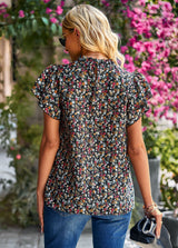 Loose Casual Floral Round Neck Shirt