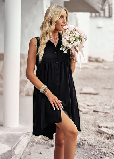 A-shaped Sleeveless Short Front and Back Dress