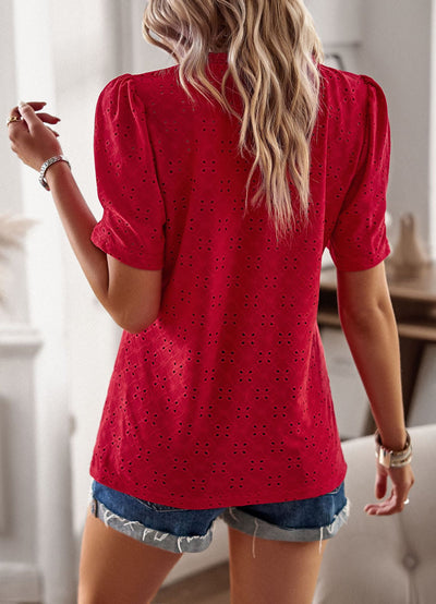 Casual Round Neck Stitching Shirt T-shirt