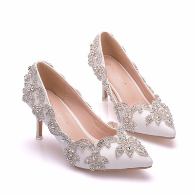 Pointed Stiletto Heels Rhinestone Shoes