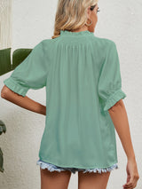 Women Pleated Chiffon Top Shirt