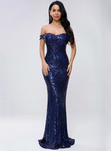 Sexy Sequins Mop Party Evening Dress Fishtail Dress