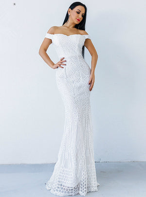 Sexy Sequins Mop Party Evening Dress Fishtail Dress