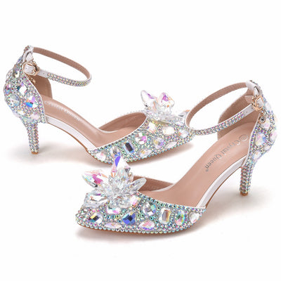 Cinderella Pointed Crystal Wedding Shoes