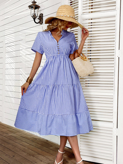 Leisure Holiday Striped Dress