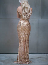 Sexy Sequins Mop Party Evening Dress Fishtail Dress