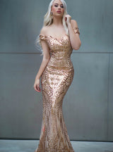 Sexy Sequins Mop Party Evening Dress Fishtail Dress