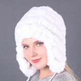 Thickened Rex Rabbit Fur Hat Earmuffs