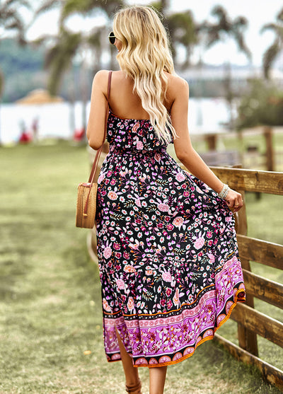 Bohemian Holiday Style Split Dress