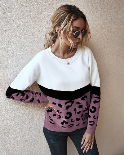 Autumn and Winter Leopard Sweater