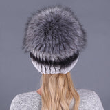 Rabbit Fur Hat Female Winter Rex Fur Winter