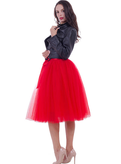 Fashion Tulle Skirt Pleated Tutu Skirts Womens