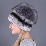 Rabbit Fur Hat Female Winter Rex Fur Winter