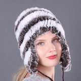 Thickened Rex Rabbit Fur Hat Earmuffs