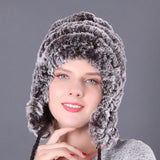 Thickened Rex Rabbit Fur Hat Earmuffs