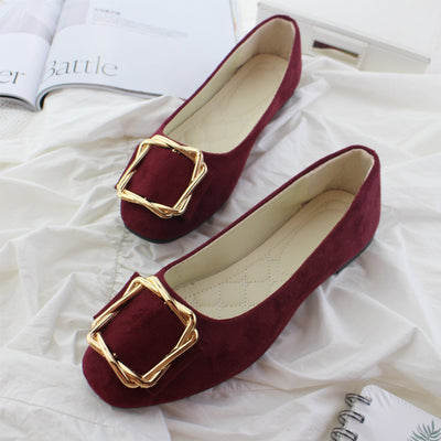 Women's Singles Square Flat Shoes