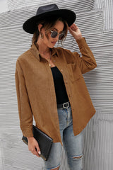 Fashion Loose Lapel Pocket Shirt