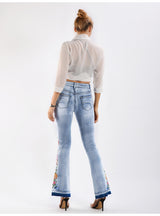 Women's 3D Embroidered Jeans Pants