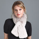 Rex Fur Scarf Women's Knitted Thick Warm