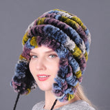 Thickened Rex Rabbit Fur Hat Earmuffs