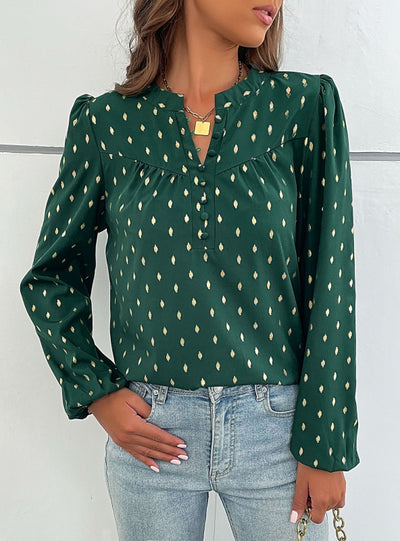 Long Sleeve Blotched Bronzing Shirt