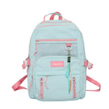 Students Nylon Contrast Color Backpack