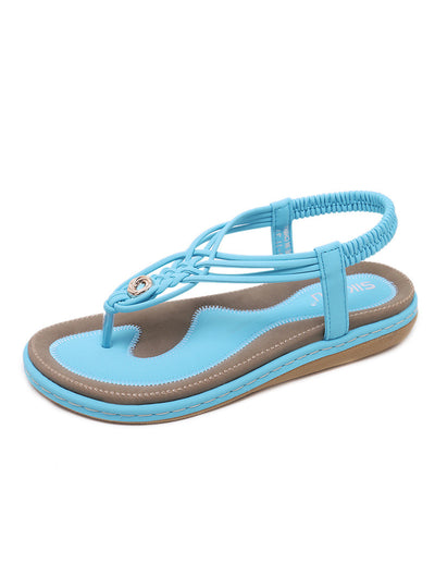 Metal Woven Large Flat Sandals