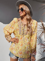 Women Tethered Printed Blouse