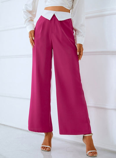 Loose Stitching Casual Straight Pants