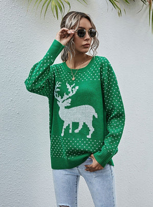 Holiday Pullover Deer Christmas Sweater