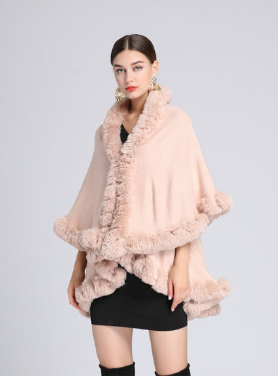 Large Size Knitted Cardigan Loose Cloak Women