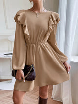 Round Neck Long-sleeved Dress