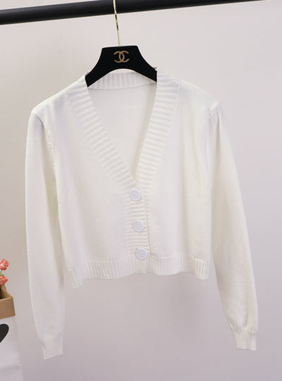 Women's Cropped Cardigan Sweaters Female Sweater