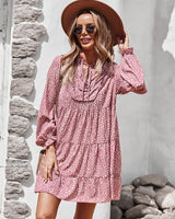 Long Sleeve Floral Casual Dress