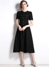 Women Retro Short Sleeve Dress