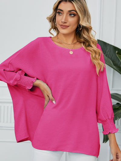 Loose Cropped Sleeve Chiffon Top