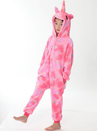 Eyes Unicorn Winter Kids Adults Animal Pajamas