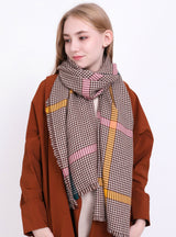 Vintage Cashmere Plaid Scarf Warm Shawl