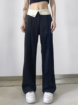 Trousers Irregular Waist Slim Waist Pant