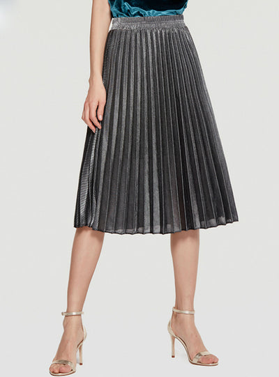 Pleated Skirt High Waist Slim Waist Beach Dress 