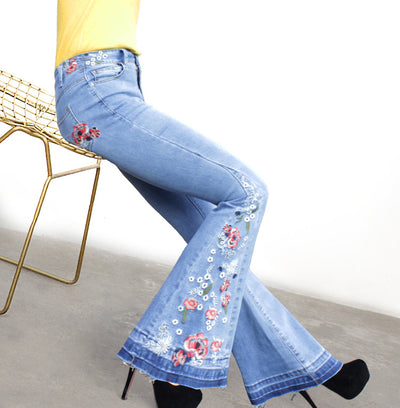 Belly Pants Embroidered Trousers Jeans