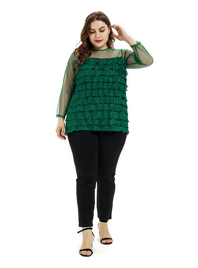 Perspective Ruffle Loose Personality Tops