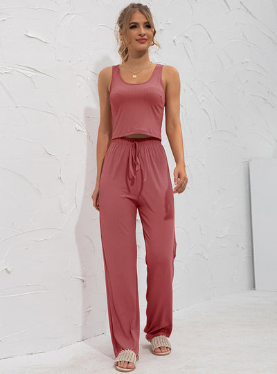 Loose Temperament Vest Wide Leg Two-piece Suit