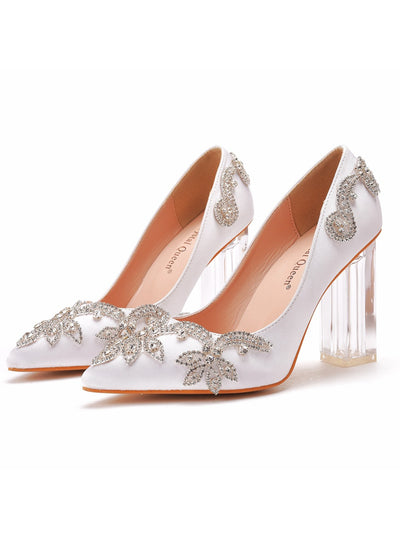 Transparent Square Thick Single Shoes