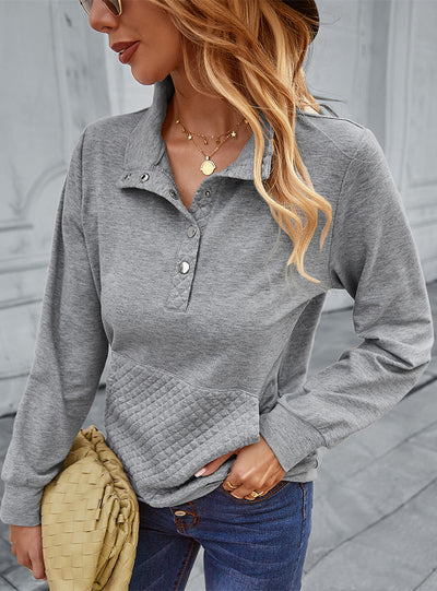 Women Pocket Long Sleeve Top