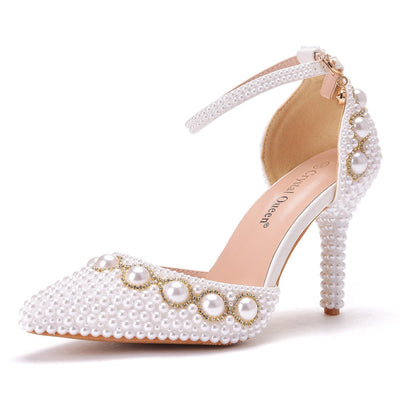 Beaded Bracelet Rhinestone Sandals Wedding Shoes