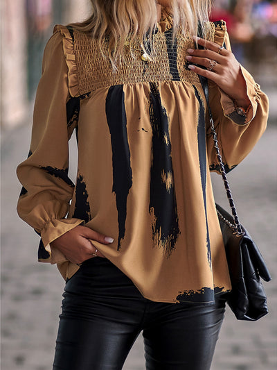 Loose Long-sleeved Round Neck Top Shirt