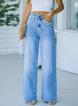 Pocket Casual Loose Denim Trousers