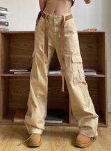 Retro Khaki Slim Straight Pants